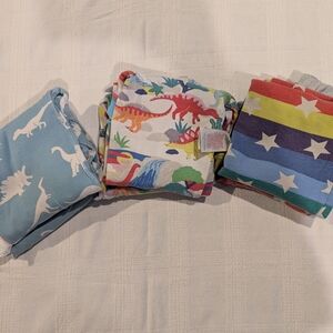 Kids Multicolor Dinosaur & Star Print Bandana Bibs - Pack of 3